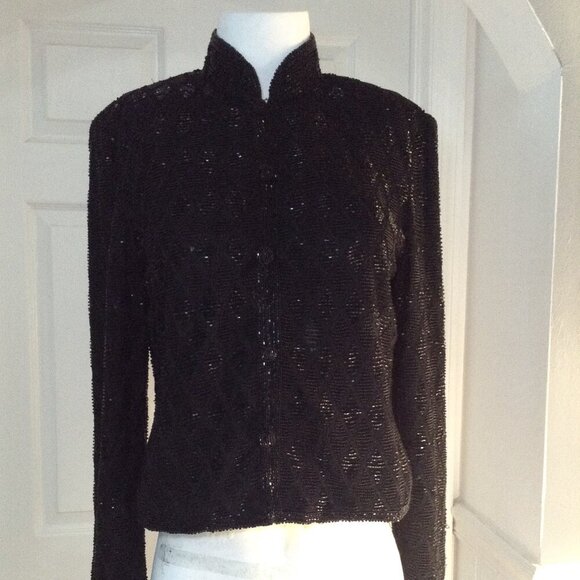 VINTAGE Adrianna Papell EVENING line; "M", 100% Silk Jacket/Blazer; Avant Garde - Picture 1 of 5